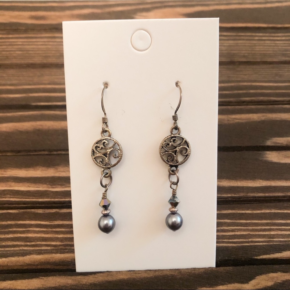 Deep Blue & Silver Drop/Dangle Earrings